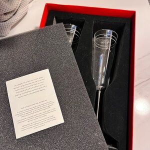 Kate Spade Darling Point Silver Toasting Flute Pair